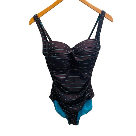 Niptuck Other - Niptuck Swim Sorrento Stripe Joanne One-Piece Navy Aqua Size 8